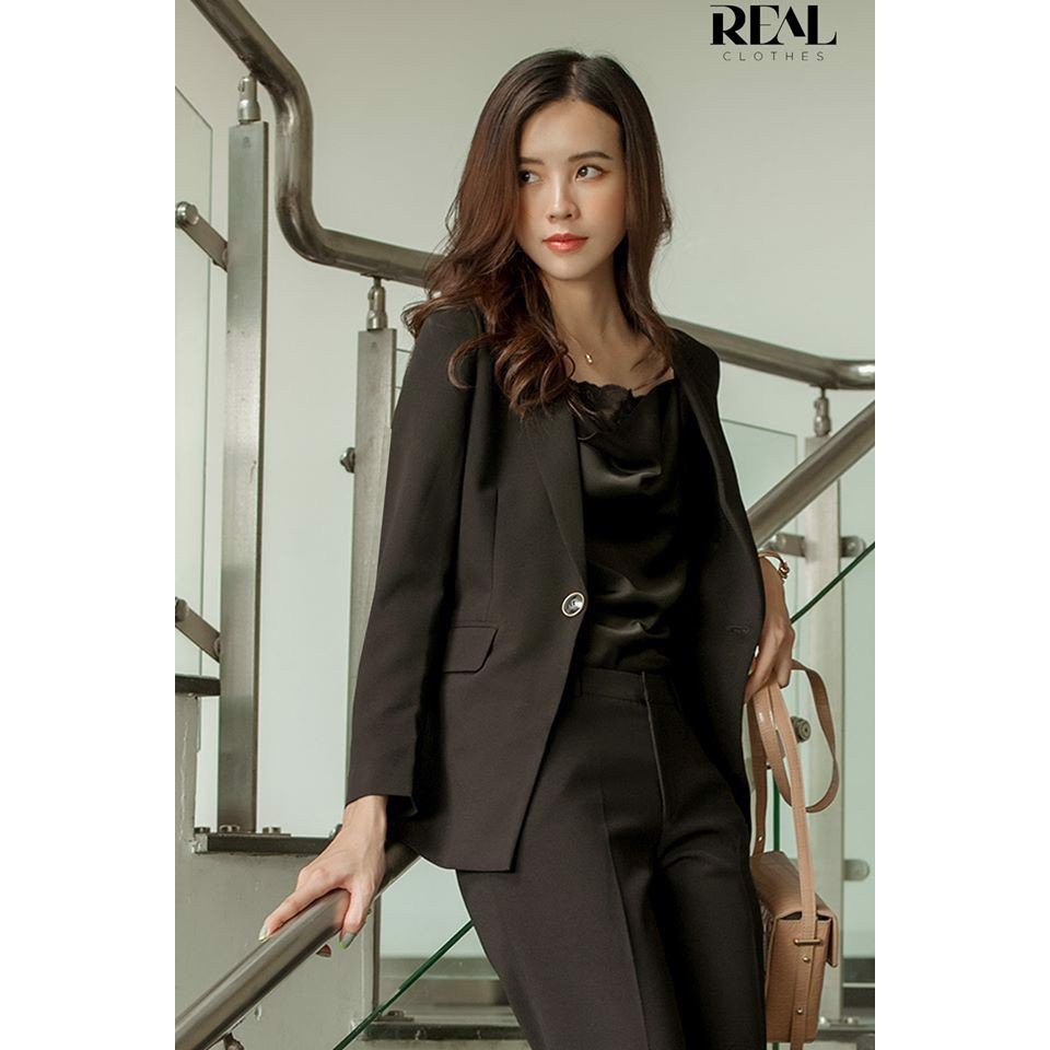 Blazer Clara đen_REAL