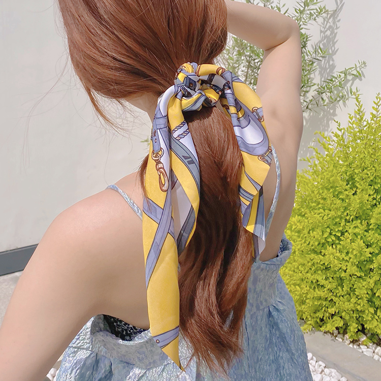 Head Flower Jewelry Streamer Hair Ring Hair Band Female Tie Hair Silk Scarf Silk Bow