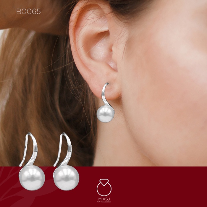 Bông tai nữ bạc Ý S925 MiASJ B0065 phối ngọc trai sang trọng, thanh lịch