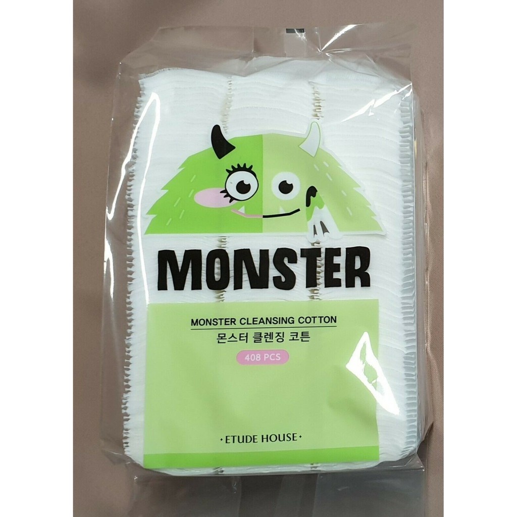 [Hàng sẵn] Bông Tẩy Trang Etude House Monster Cleansing Cotton 408pcs (kèm bill)
