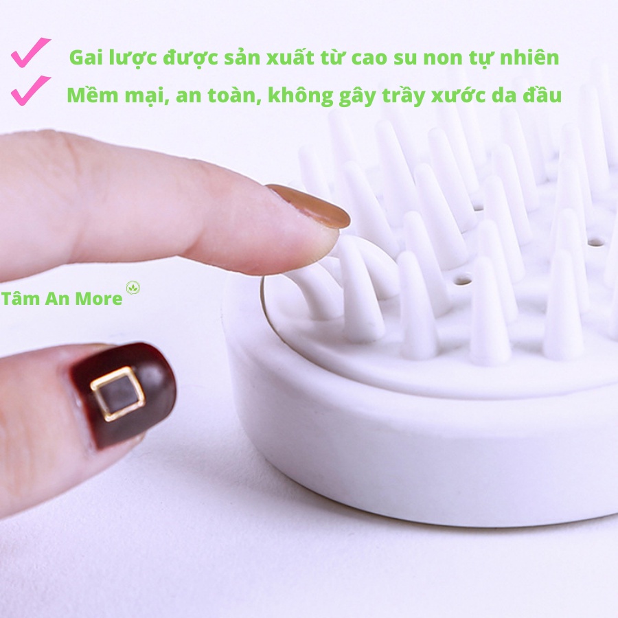 Lược gội đầu Silicon Muji, Lược gội mát xa da đầu, ngăn ngừa gãy rụng tóc - hàng Nhật chính hãng