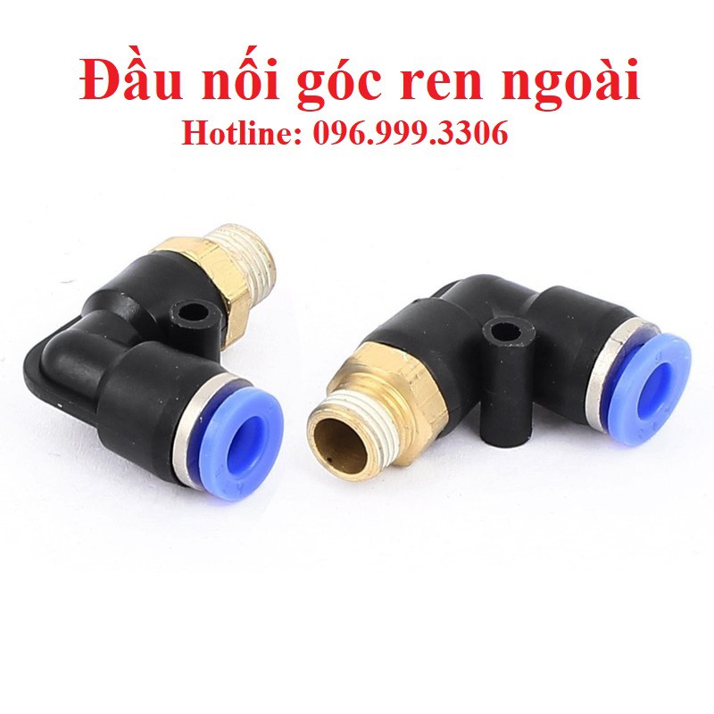 Đầu nối góc ren ngoài PL khí nén, phun sương, chịu được áp suất cao, đầy đủ kích cỡ, giá sỉ