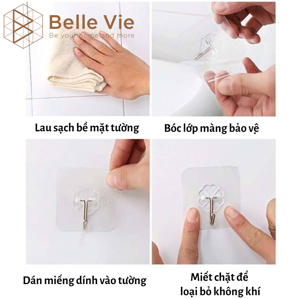 Móc Treo Đồ Dán Tường Chịu Lực BelleVie Treo Quần Áo , Nhà Tắm , Nhà Bêp