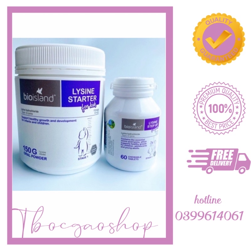 Bột Lysine tăng chiều cao Bioisland Úc