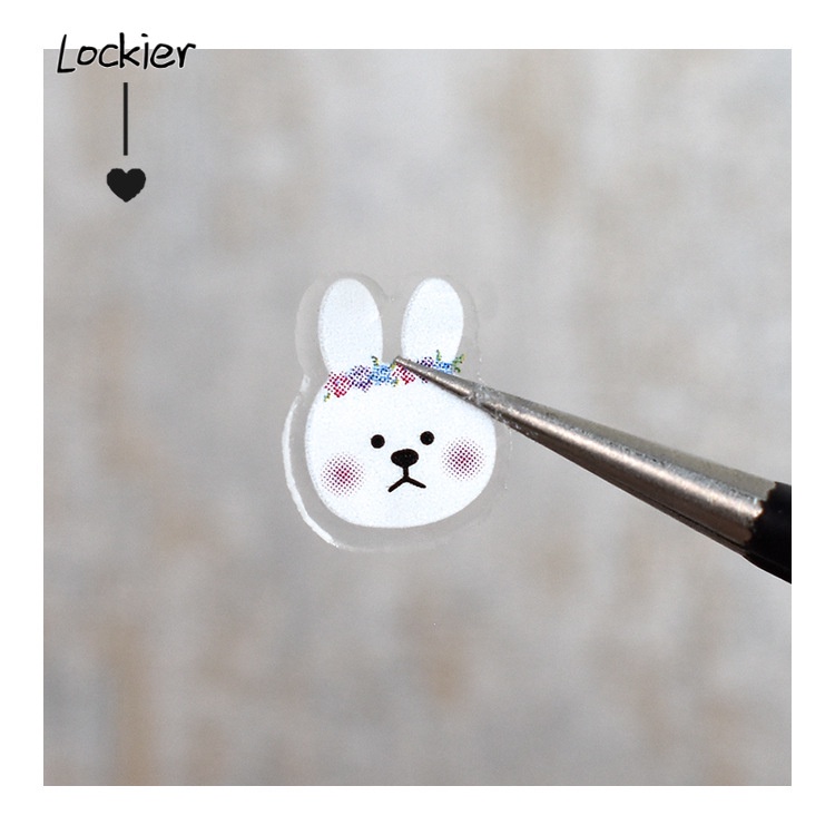 Miếng Dán Trang Trí Móng Tay 3D Chống Nước Hình Thỏ Và Hoa Dễ Thương