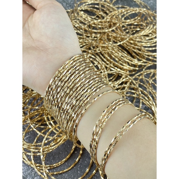 BỘ XIMEN 7 CHIẾC CÓ KHÓA KIỂU VUÔNG KHÍA XOẮN MẠ VÀNG 18K CAO CẤP