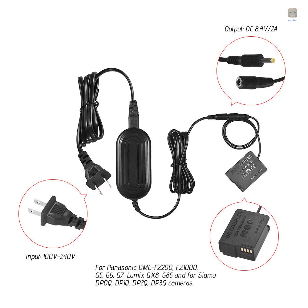 Bộ Sạc Máy Ảnh Andoer DMW-AC8 AC + Bộ Sạc DMW-DCC8 DC DMW-BLC12 Thay Thế Cho Panasonic DMC-FZ200 FZ1000 G5 G6 G7 Lumix GX8 G85
