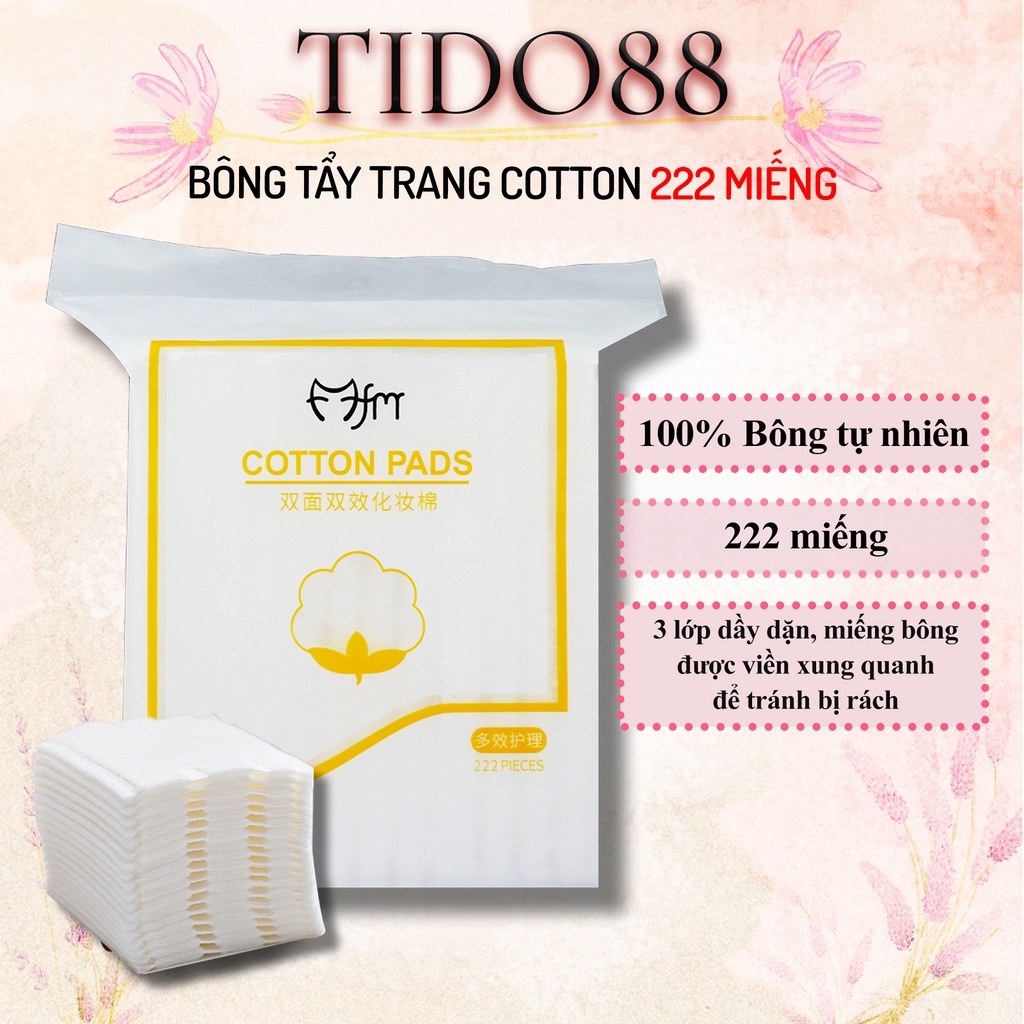 Bông tẩy trang 222 miếng cotton pads LATUBO FM 3 lớp NPP Tido88