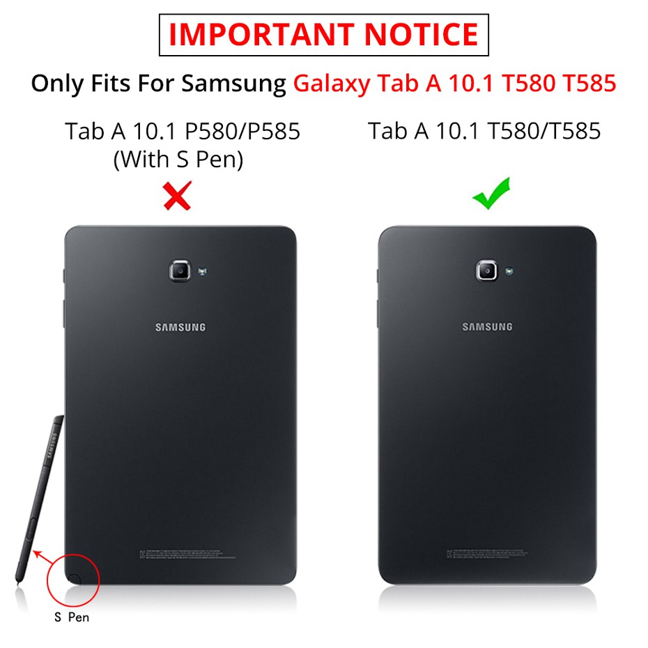 Bao da kiêm đế đỡ cho Samsung Galaxy Tab A 10.1 SM-T580 T585 T587