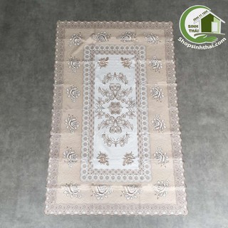 Tấm khăn trải bàn 80cm x 1,2m bằng nhựa không thấm nước màu nâu