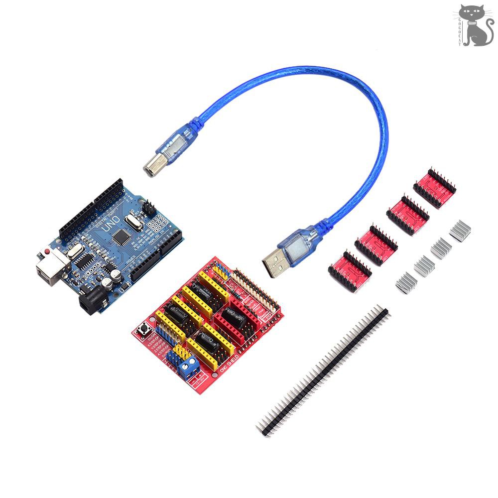§COD  Aibecy 3D Printer Accessories CNC Shield UNO-R3 Board A4988 Driver Kit With Heat Sink For Arduino Engraver