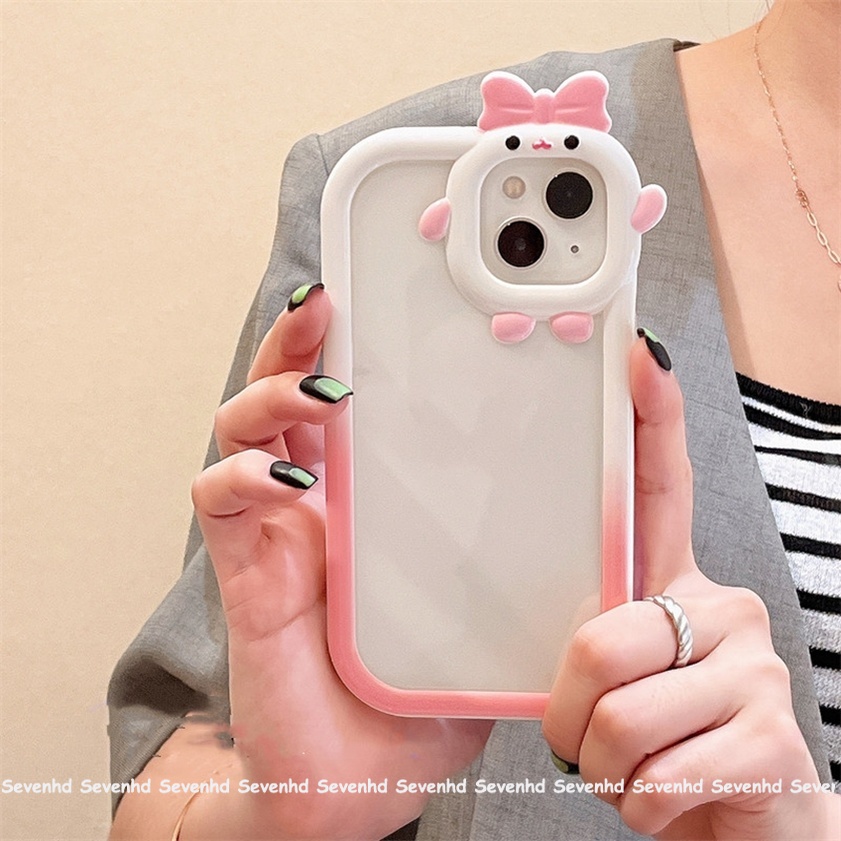 Ốp Điện Thoại Dẻo Trong Suốt Màu Gradient Họa Tiết Quái Vật Nhỏ Cho iPhone 14 13 12 11 Pro Max Xs Max Xr X 7 8 6 6s Plus