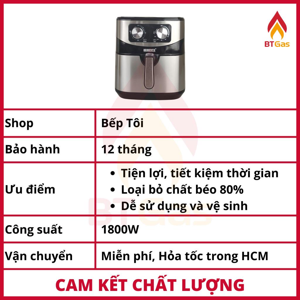 [Mã ELHADEV giảm 4% đơn 300K] Nồi chiên không dầu Lorente, nồi chiên không dầu cơ dung tích 8L Lorente LT-1619