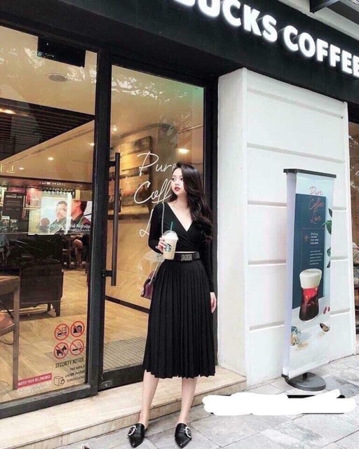 Chân váy xếp ly, Chân váy xòe dáng dài CV913 - NhiNhiShop