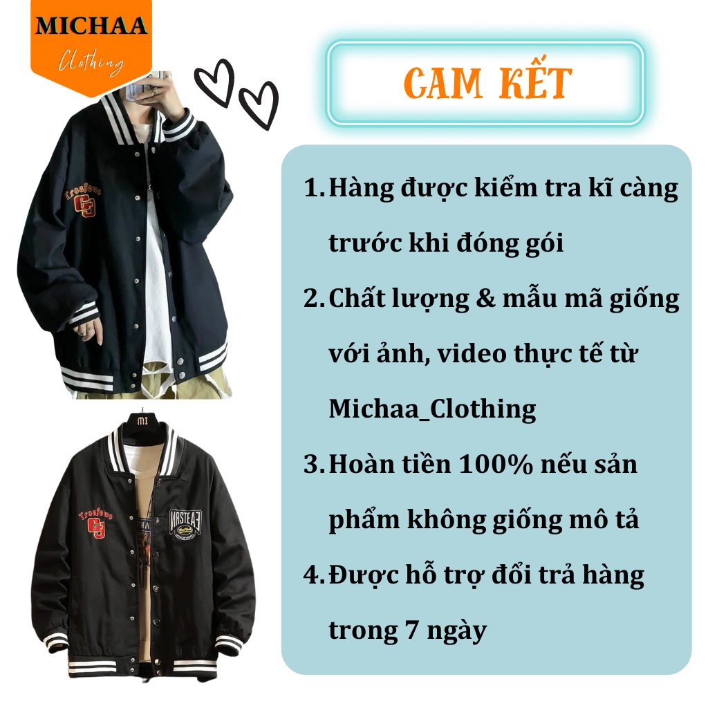 Áo Khoác Bomber Dù GJ Nam Nữ Ulzzang Unisex From Rộng Chống Nắng Jacket - MICHAA