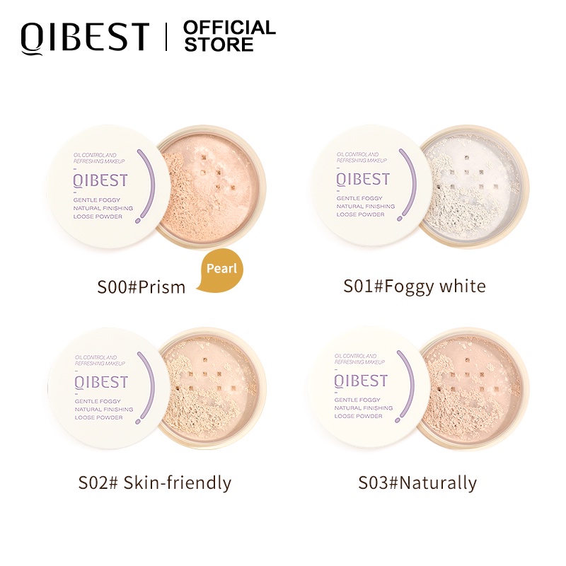 Phấn phủ QIBEST 4 màu tùy chọn kiềm dầu giữ lớp trang điểm lâu trôi 32.5g | BigBuy360 - bigbuy360.vn