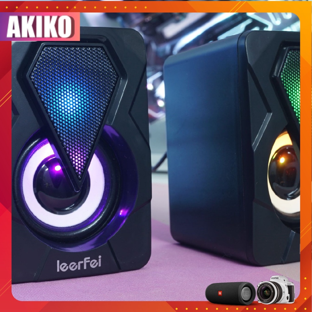 Loa máy tính để bàn YST 1046 2.0 có led RGB âm bass cực chất bảo hành 6 tháng chính hãng - AKIKO