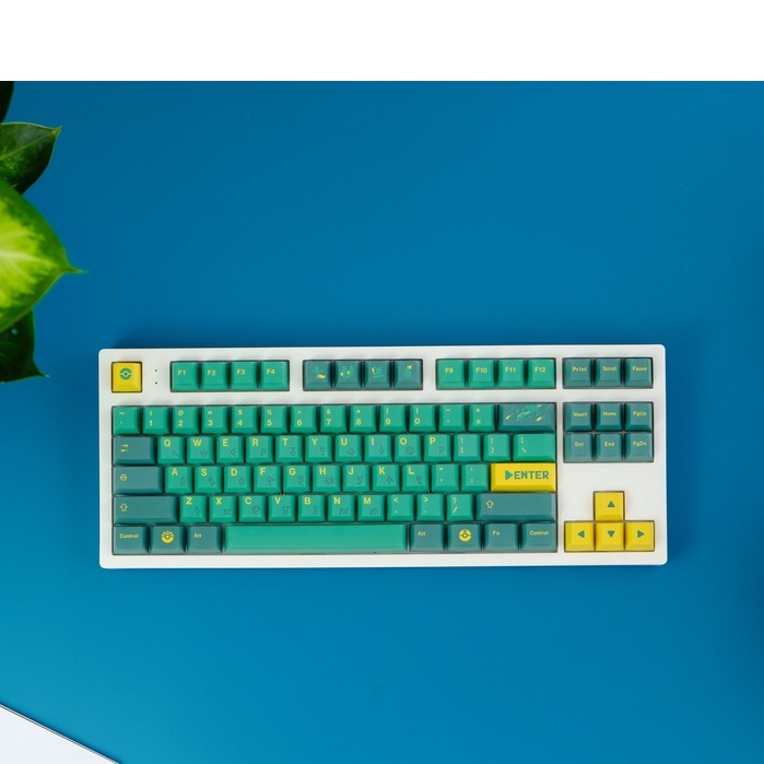 GMK Pokémon Emerald Keycap, 134 phím PBT Keycaps Cherry Profile DYE-SUB Cá nhân hóa GMK Keycaps cho bàn phím cơ