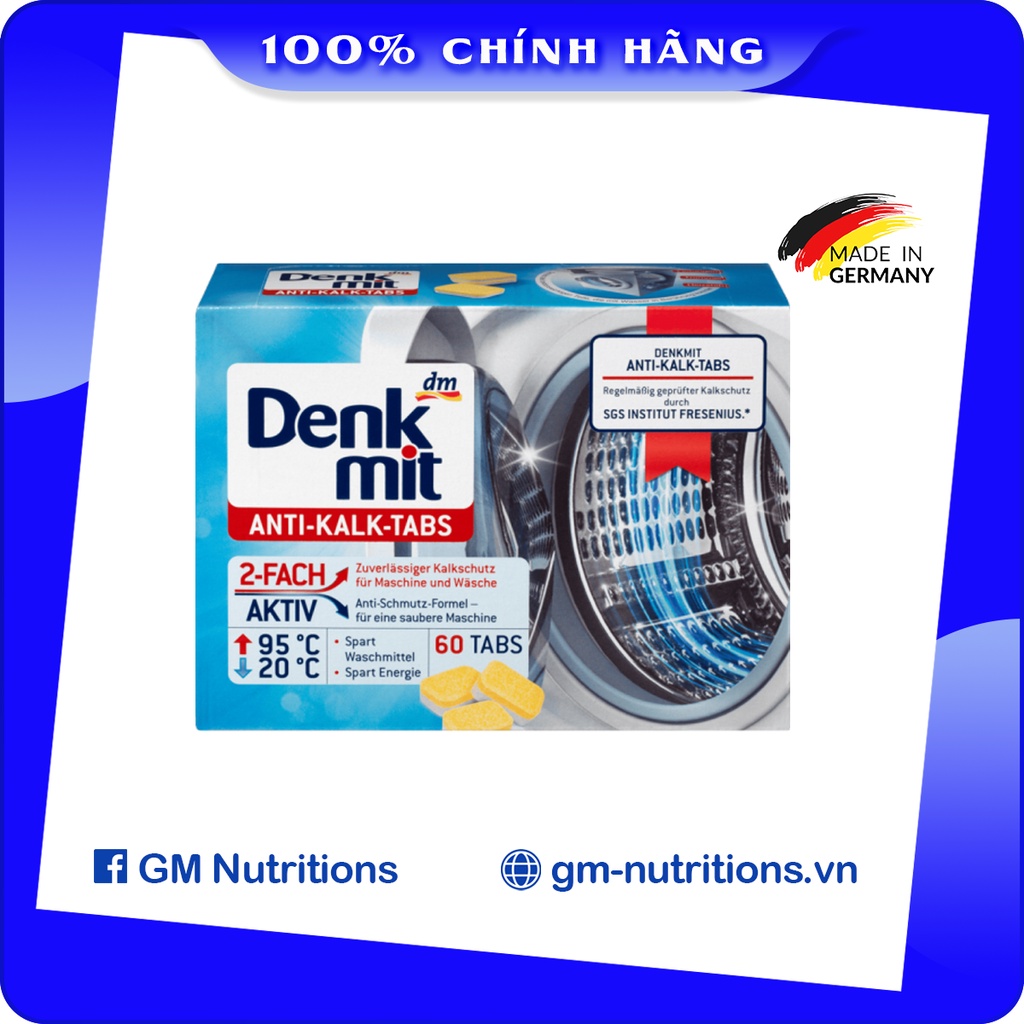 Viên vệ sinh máy giặt Denkmit Anti Kalk Tabs hộp 60 viên