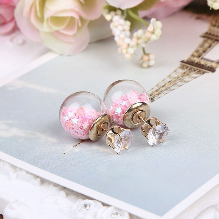 Bông tai thủy tinh cao cấp zircon i08