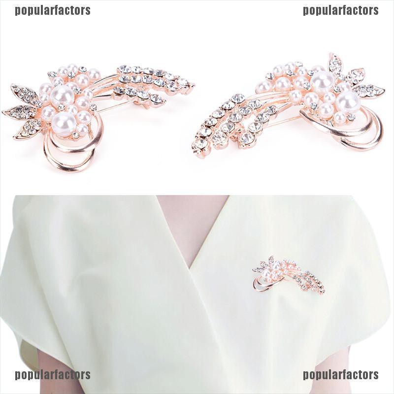 Ghim Cài Áo Hình Bông Hoa Đính Ngọc Trai Nhân Tạo Thời Trang