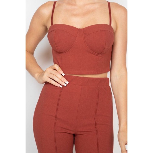 set áo croptop quần skinny dáng xinh