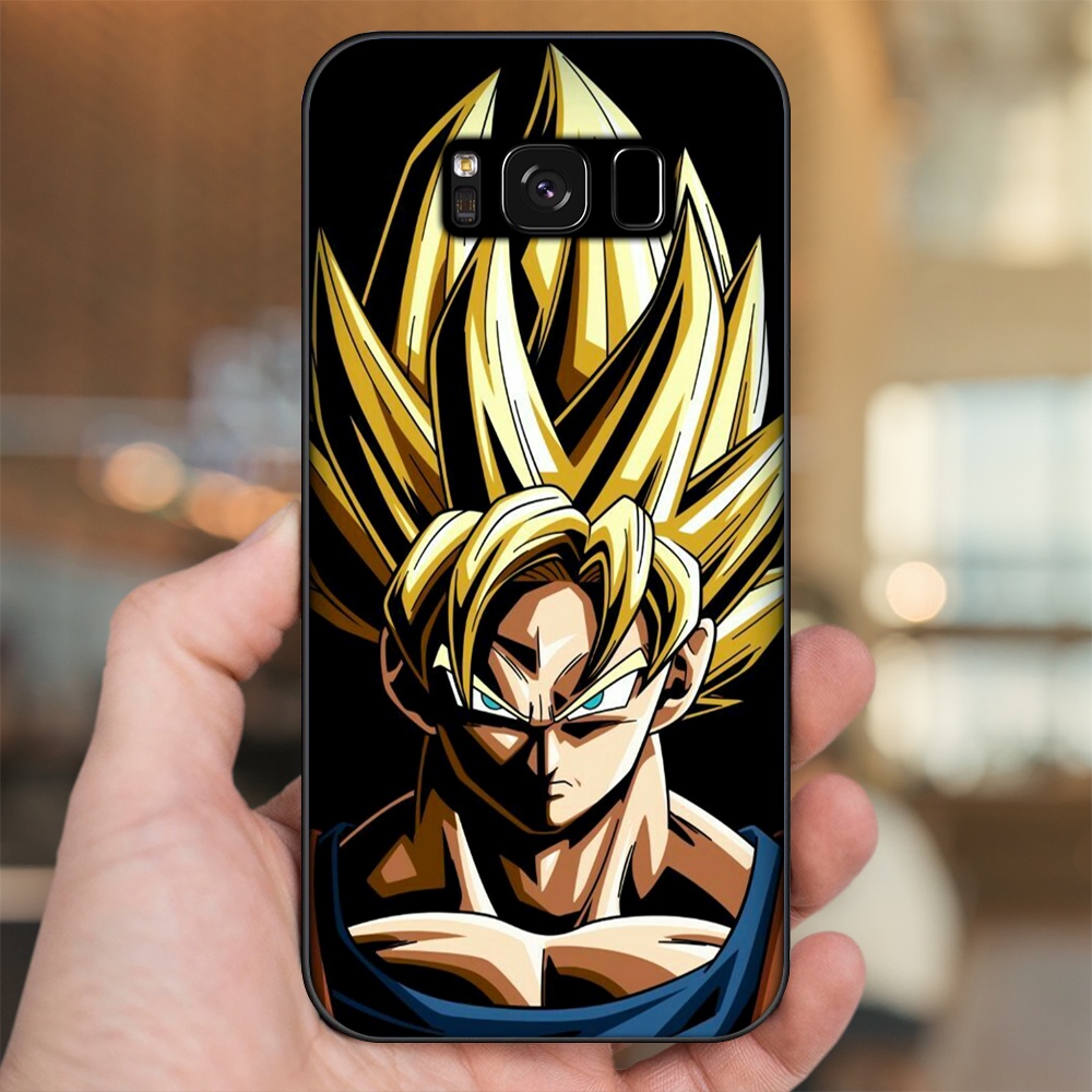 Ốp lưng Samsung S8, S8 Plus viền đen in hình Goku Dragon Ball
