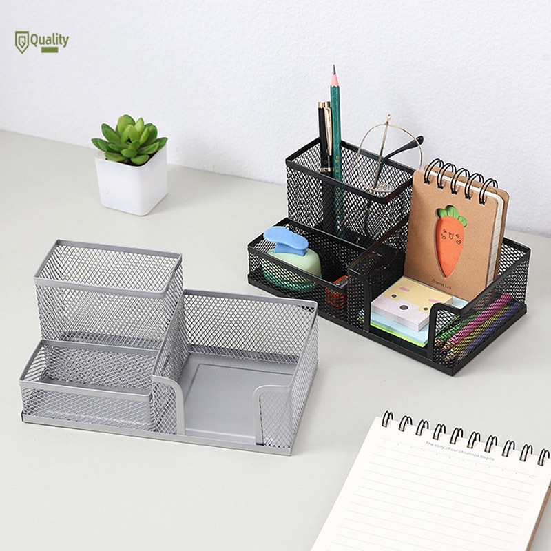 Hộp lưới kim loại đựng bút viết để bàn tiện lợi cho văn phòng