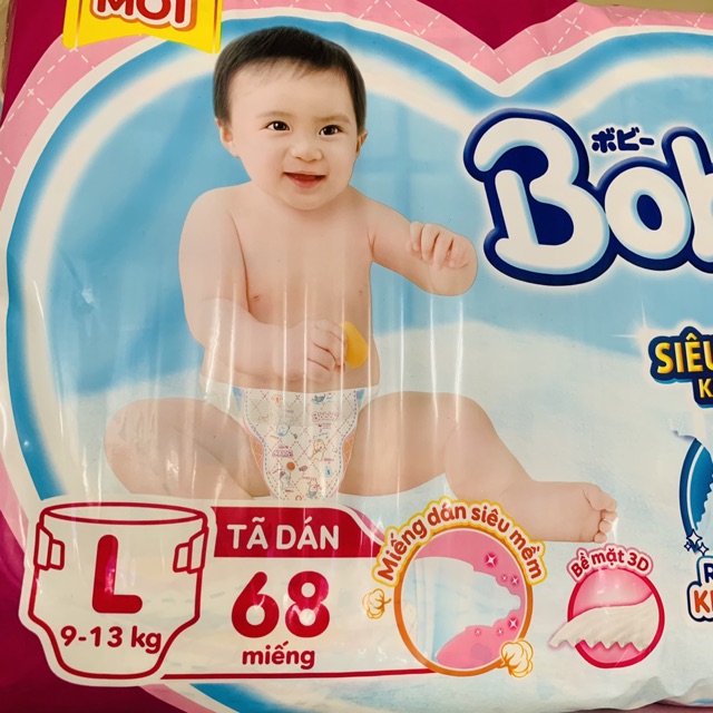 Tã dán Bobby các size XS72(&lt;5kg),S56(4-8kg),M48(6-10kg),L68(9-13kg)