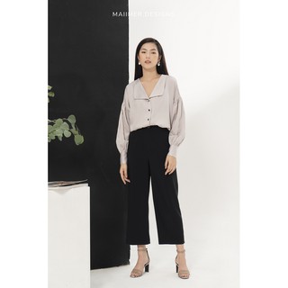 MAIIMER - Áo sơ mi cổ bẻ tay bồng
