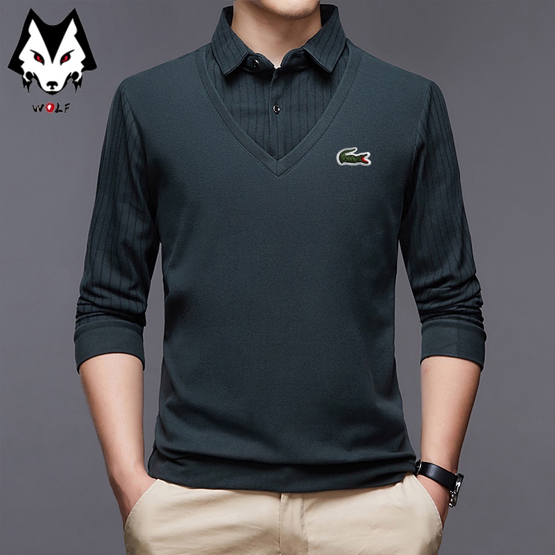 Áo polo Cotton Dài Tay Thời Trang Công Sở Cho Nam 5 Màu Lựa Chọn