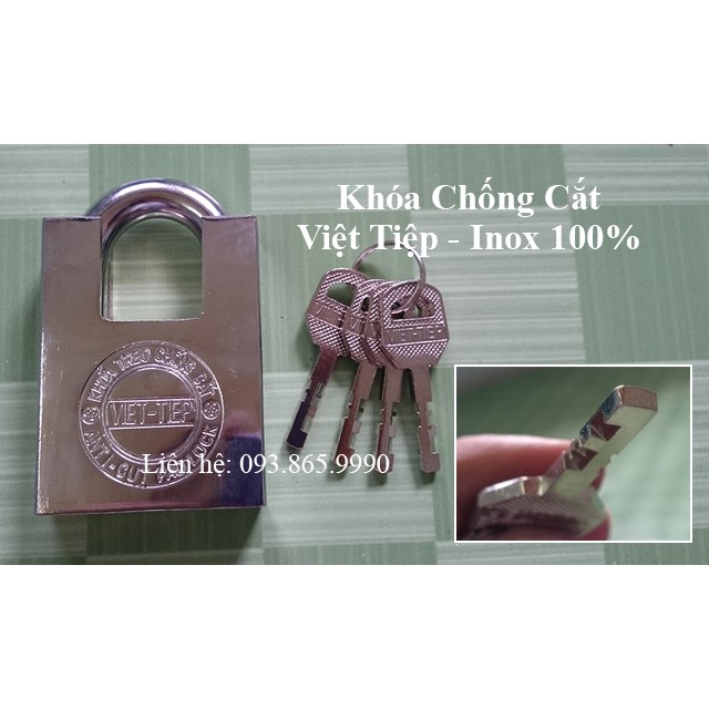 Khóa hợp kim chống cắt Việt Tiệp - 4 chìa - 3 size