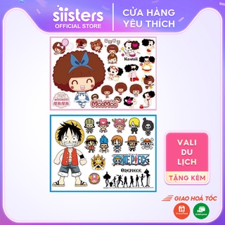 [Quà Tặng Không Bán] Sticker Miếng Dán Vali Onpice Vua Hải Tặc & MocMoc Ngộ Nghĩnh Siisters