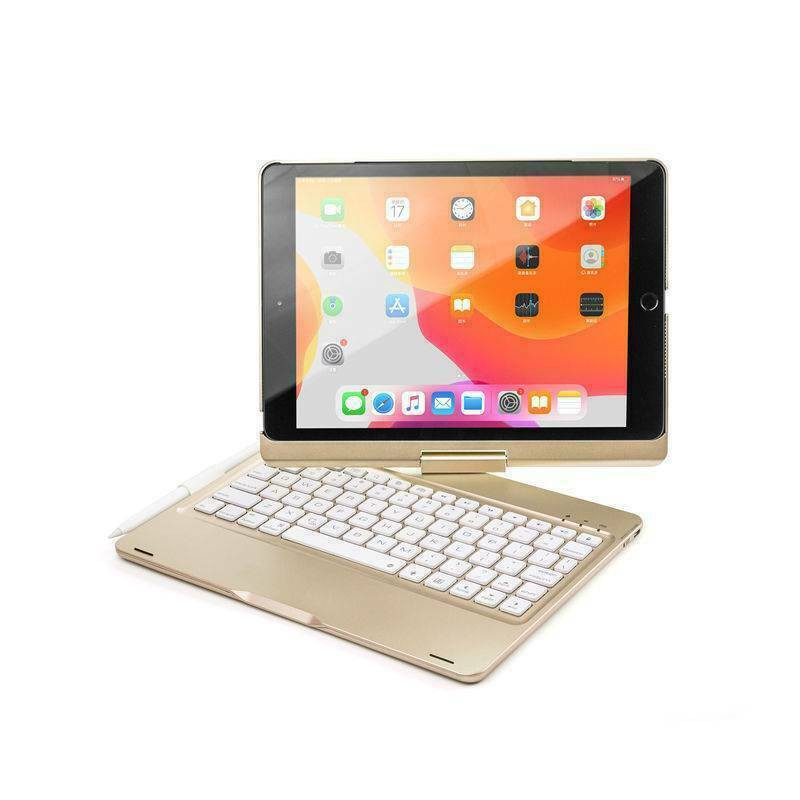 Bàn phím bluetooth dành cho ipad 10.2 inch xoay 360 độ 7 màu đèn cho bàn phím (có chuột)