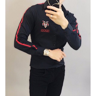 ÁO SƠ MI CẶP NAM NỮ LOGO CÁ TÍNH