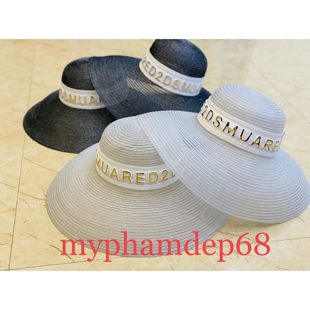 Mũ cói chuông chữ nổi vành to đóng thùng cứng