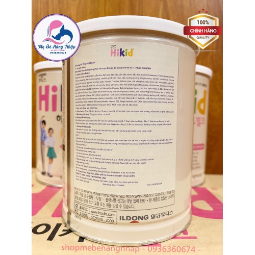 Thùng 6 lon Sữa Hikid Vani 600g tăng chiều cao- cân nặng