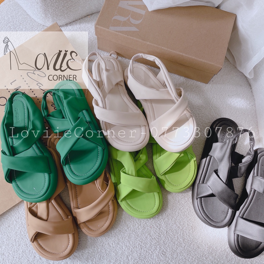 SANDAL XUỒNG LOVIIECORNER - GIÀY THỜI TRANG NỮ PHONG CÁCH NỮ TÍNH QUAI XOẮN BÊN ĐẾ BẰNG S220838