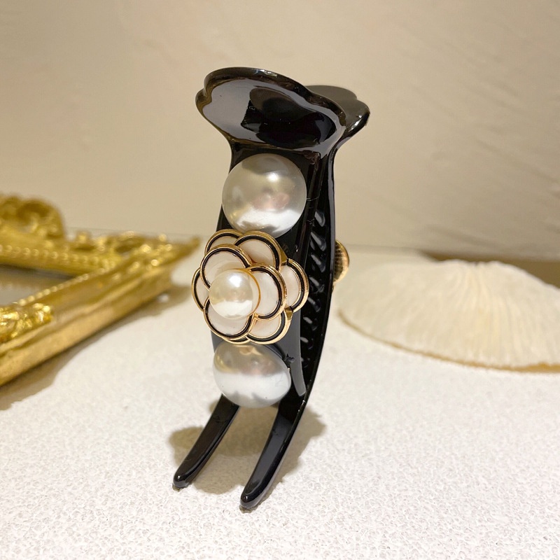 Kẹp Tóc Đính Hoa Trà Và Ngọc Trai Cao Cấp Phong Cách Retro 2022