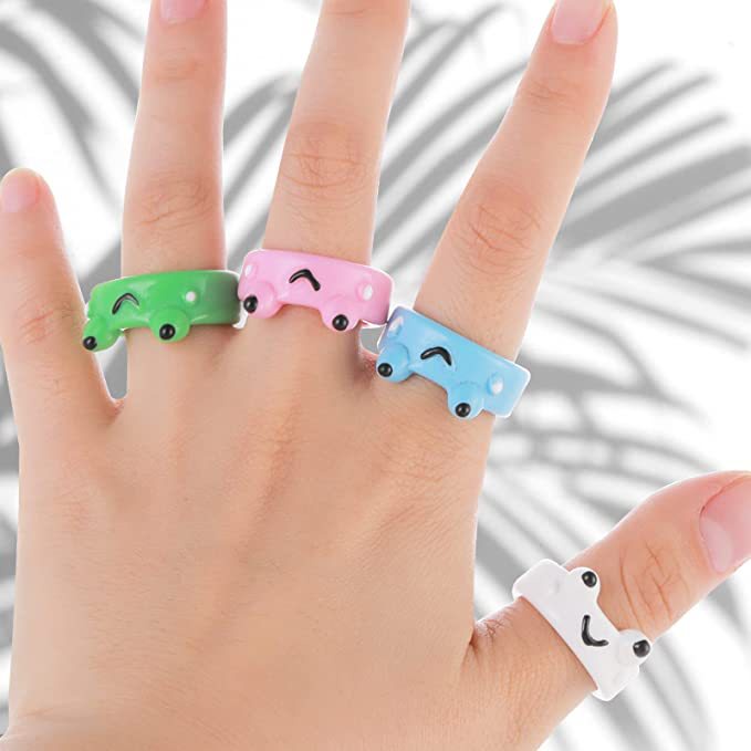 Nhẫn Hình Ếch 4 Màu Dễ Thương