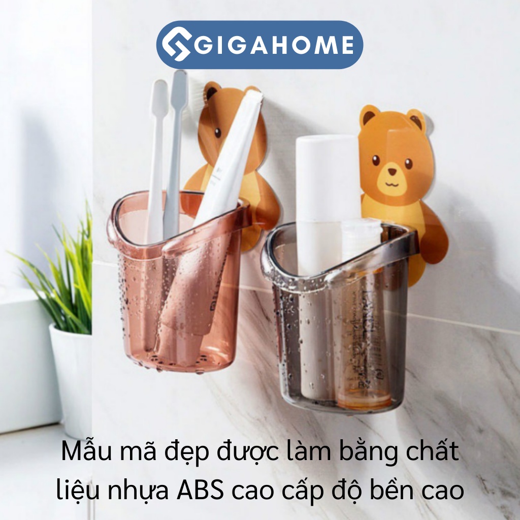 Cốc Gấu Dán Tường Đựng Bàn Chải Và Kem Đánh Răng GIGAHOME Đánh Răng 9746