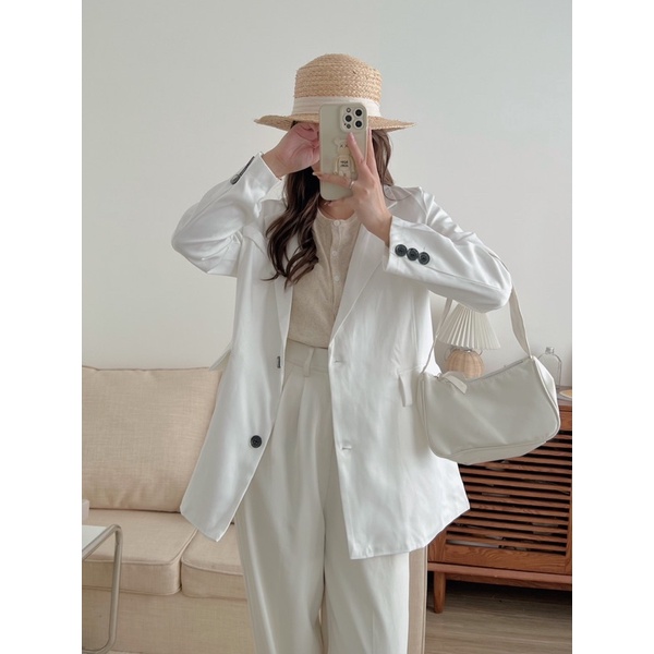 Áo blaze phom rộng be nâu 1808 (2 lớp)