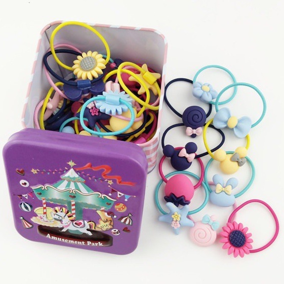 Hộp 40 dây cột tóc xinh xắn cho bé No.101029