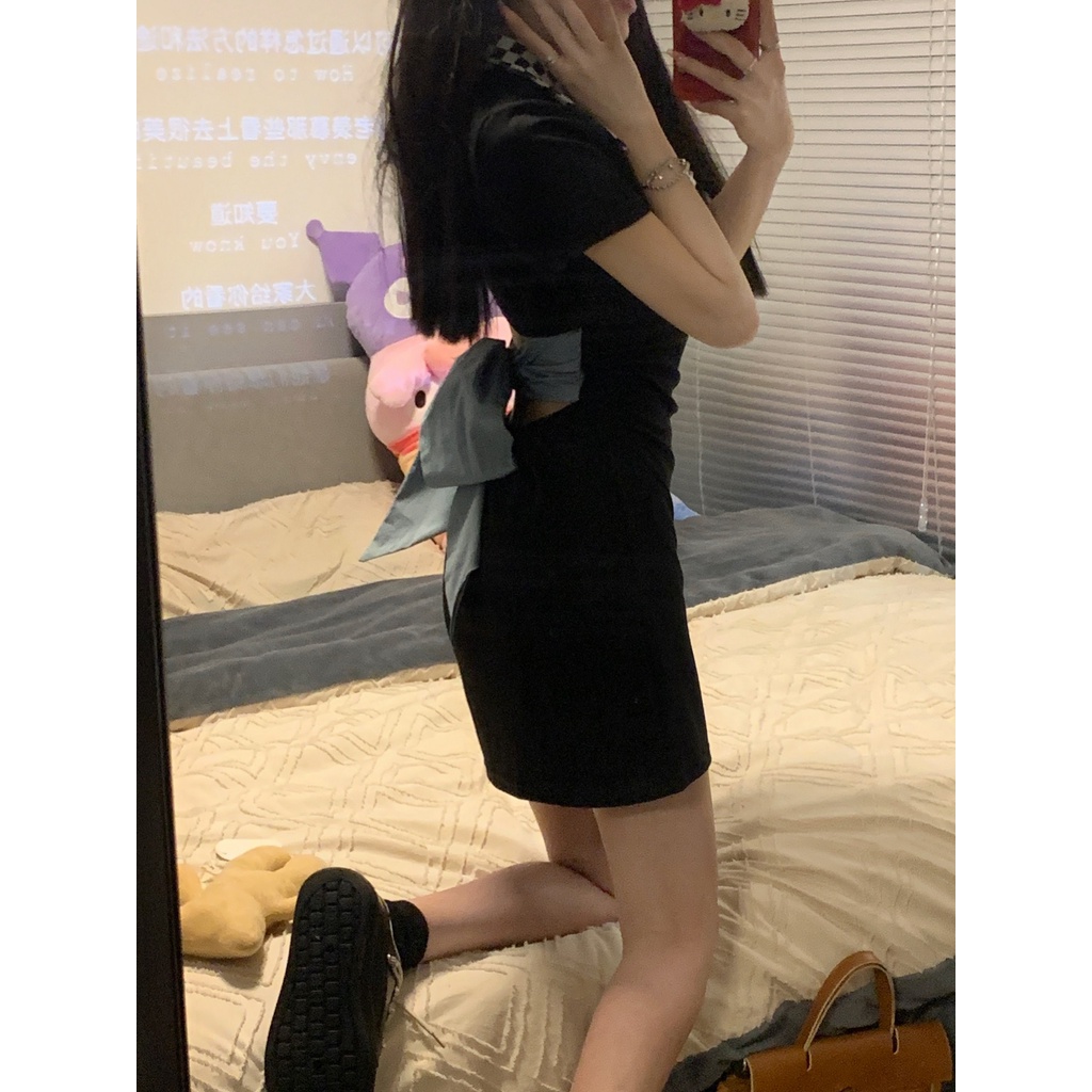 Đầm Dệt Kim Tay Ngắn Cổ POLO Dáng Ôm Họa Tiết Kẻ Sọc Thời Trang Hàn Quốc Quyến Rũ Cho Nữ