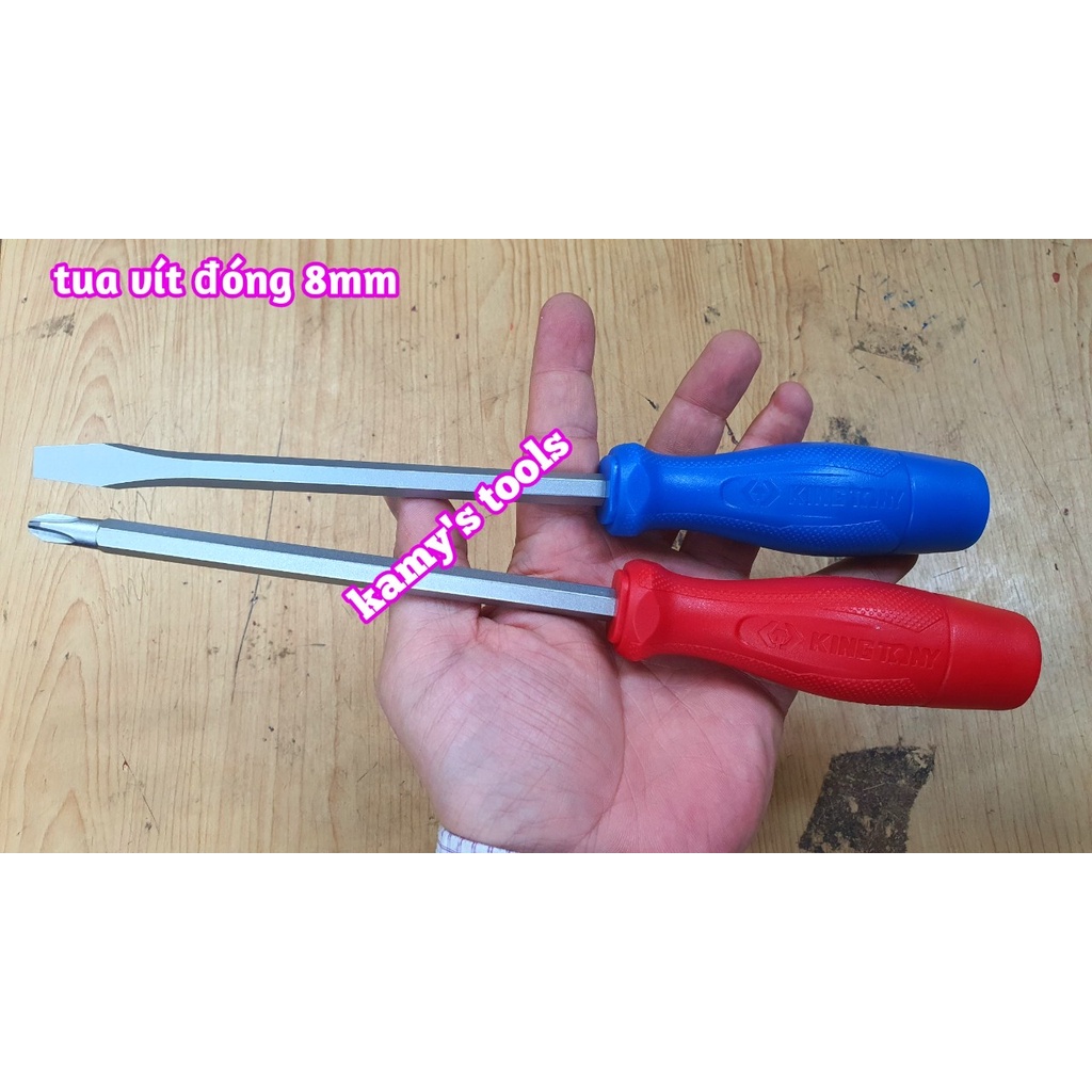 Tua vít đóng bake dẹp kingtony 8mm PH3 dài 150mm model 14810306 và 14820806
