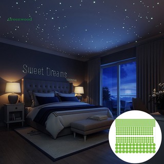 Bộ 2 bộ gồm 407 nhãn dán tường trang trí hình chấm tròn dạ quang thiết kế độc đáo