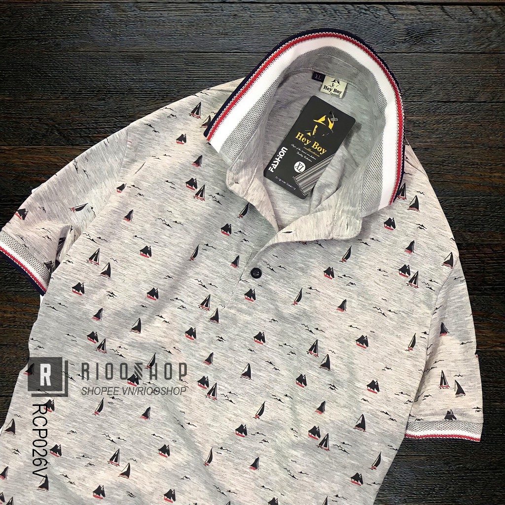 Áo thun nam trung niên có cổ họa tiết cánh buồm cao cấp mặc mát RCP026V - áo phông nam form rộng Riooshop | BigBuy360 - bigbuy360.vn