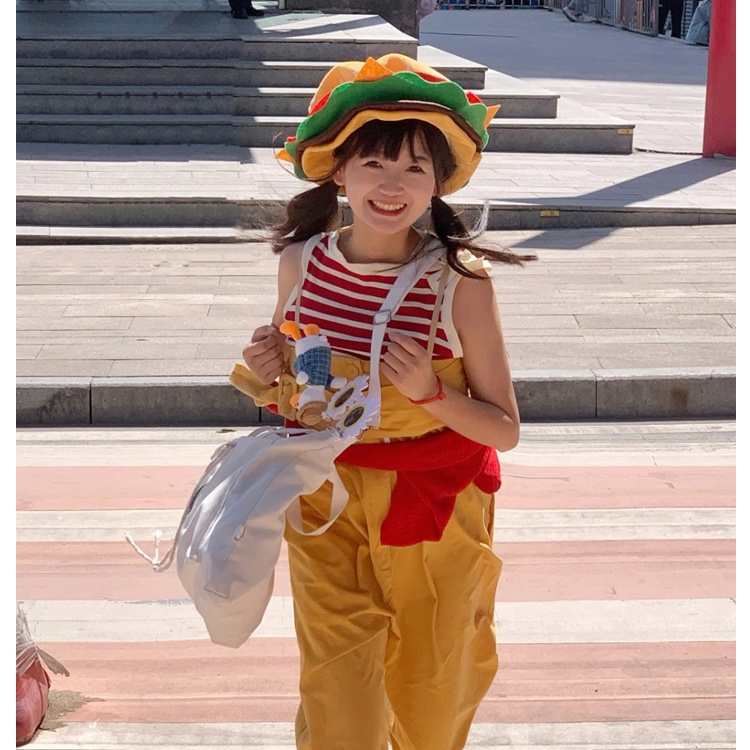 Mũ Hình Bánh Hamburger Hoạt Hình Vui Nhộn Thời Trang Cho Bé