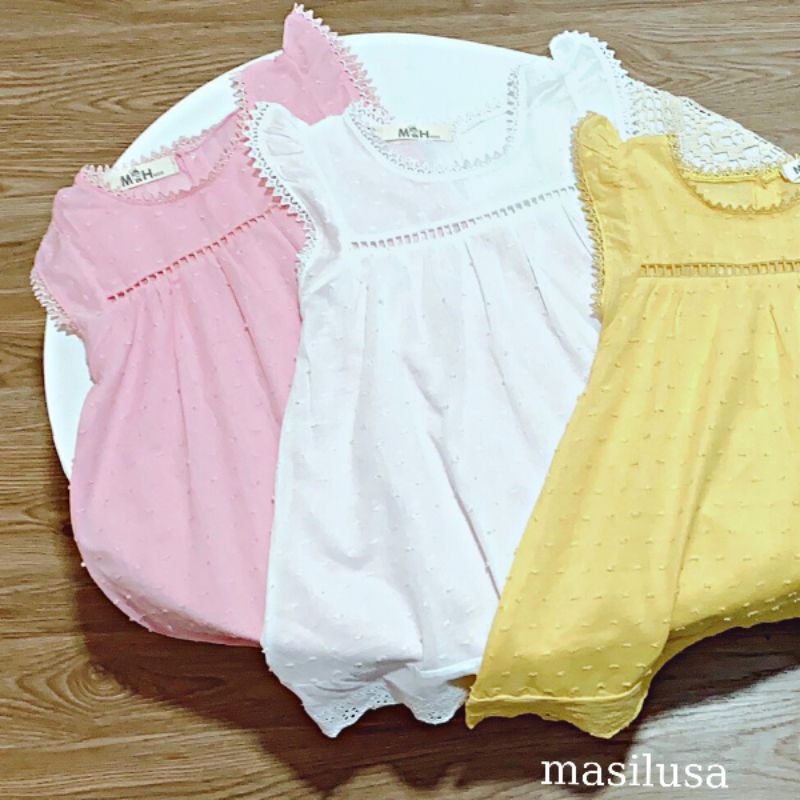 Đầm bé gái vải thô boil