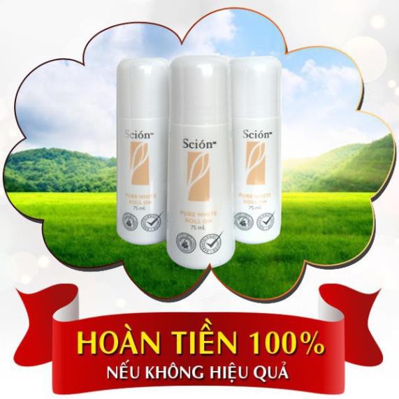 Lăn Khử Mùi SCION PURE WHITE ROLL ON - Giải Pháp Trị Hôi Nách Tận Gốc 75ml - Mỹ